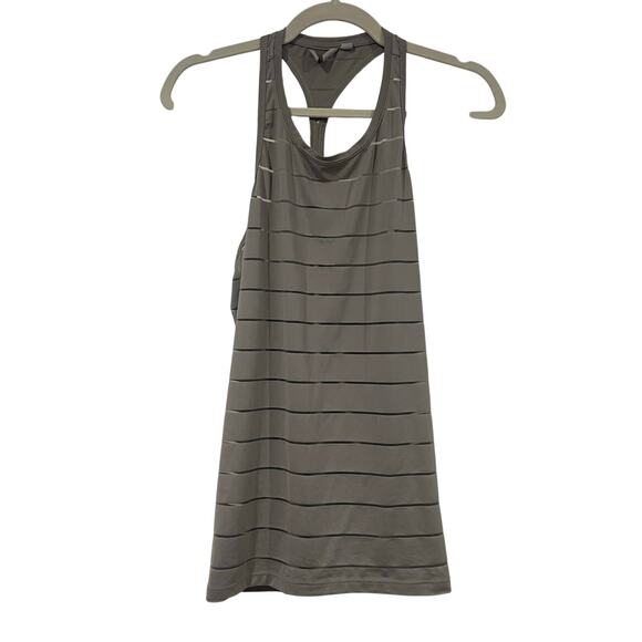 Athleta Grey Racerback Strip Chi Tank Size S - Picture 1 of 6